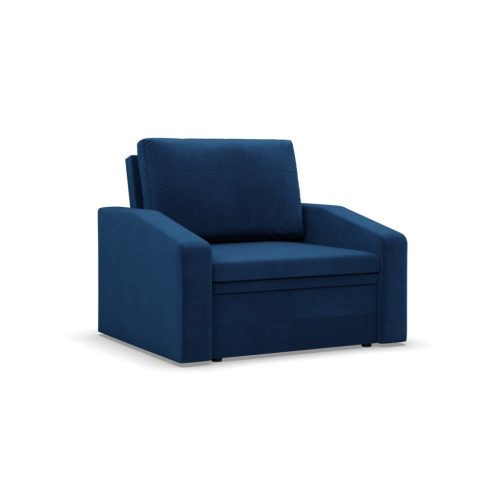 Vertico fekvőfotel, 80 cm széles, bársony, kék
