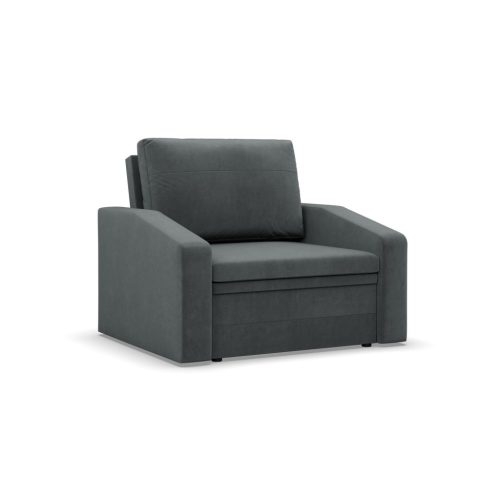 Vertico fekvőfotel, 80 cm széles, bársony, szürke