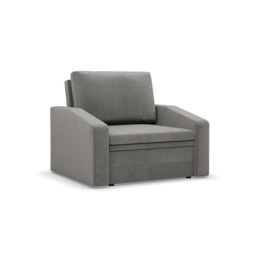Vertico fekvőfotel, 80 cm széles, bársony, világosszürke