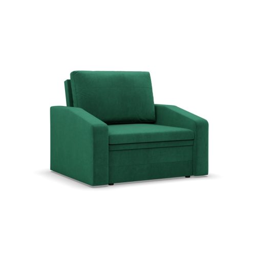 Vertico fekvőfotel, 80 cm széles, bársony, zöld