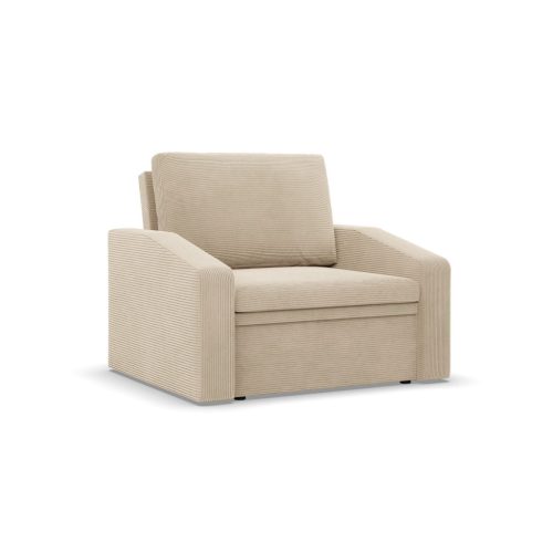 Vertico fekvőfotel, 80 cm széles, kordbársony, bézs
