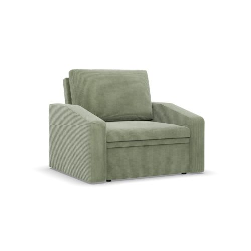 Vertico fekvőfotel, 80 cm széles, kordbársony, zöld