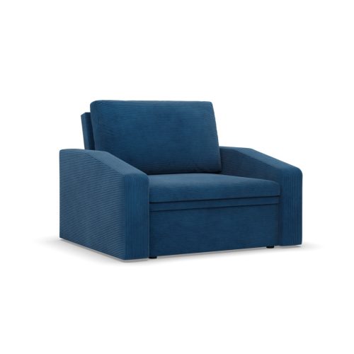Vertico fekvőfotel, 90 cm széles, kordbársony, kék