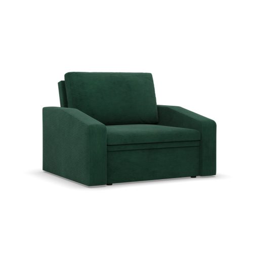 Vertico fekvőfotel, 90 cm széles, kordbársony, zöld