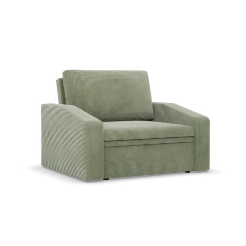 Vertico fekvőfotel, 90 cm széles, kordbársony, zöld