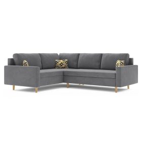   ETNA II kinyitható sarokkanapé, normál szövet, hab töltőanyag, balos, szín - szürke