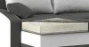 HEWLET kanapéágy 2 db puffal, normál szövet, hab töltőanyag, bal oldali puff tároló, szürke / fehér