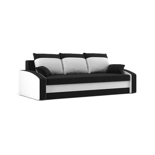 HEWLET kanapéágy, normál szövet, hab töltőanyag, szín - fekete / fehér