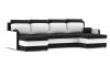 MILTON III kinyitható sarokkanapé, U alakú, PRO szövet, bonell rugóval, szín - fekete / fehér