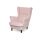 USZAK ZELLA mini fotel gyerekeknek, szín - világos rózsaszín, széklábak színe - fekete