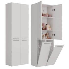 Aldabra 2K DD fürdőszoba szekrény, 60x174x30 cm, fehér