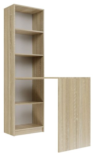 Aldabra R50 könyvespolc és íróasztal kombinációja, 50x181x125 cm, sonoma