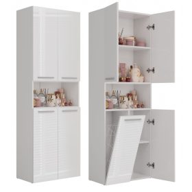   Aldabra 1K DK fürdőszoba szekrény, 60x174x30 cm, fényes fehér