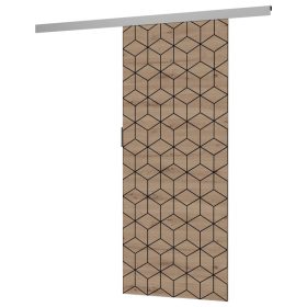   Aldabra Luca tolóajtó geometrikus mintával, 86x205x16 cm, tölgy