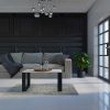 Aldabra MIX Salon Loft modern dohányzóasztal, 90x50x58 cm, fehér-fekete