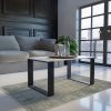 Aldabra MIX Salon Loft modern dohányzóasztal, 90x50x58 cm, fehér-fekete