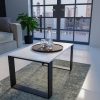 Aldabra MIX Salon Loft modern dohányzóasztal, 90x50x58 cm, fehér-fekete