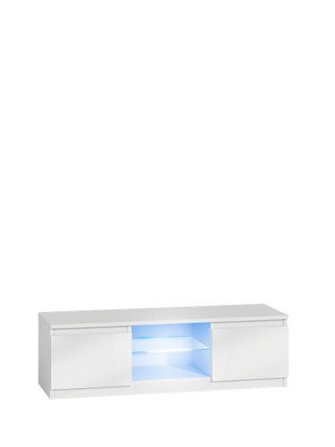 Aldabra RTV120 TV állvány, LED világítással, 120x36x40 cm, fényes fehér