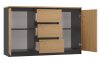 Aldabra 1D3S + 2D3S fiókos szekrény, 200x75x40 cm, antracit-tölgy