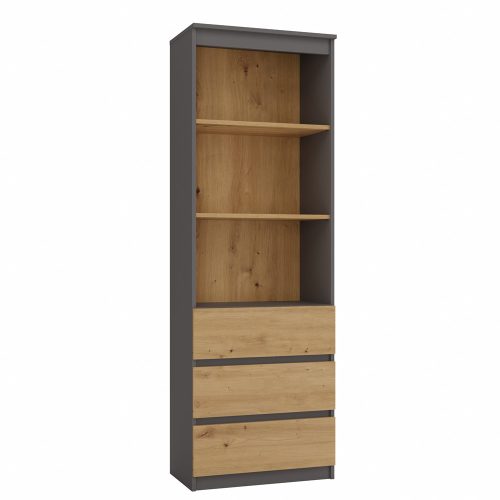 Aldabra RS-60 O polcos szekrény, 60x180x35 cm, antracit-tölgy