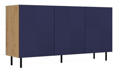 Aldabra MIX Kama 3 komód, 150x78x40 cm, tölgy-kék