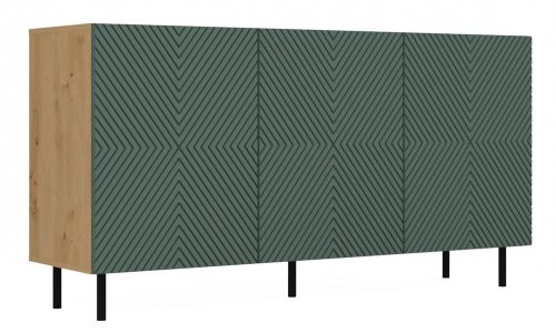 Aldabra MIX Kama 3 komód, 150x78x40 cm, tölgy-zöld