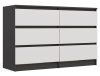 Aldabra M6 120 fiókos szekrény, 120x75x30 cm, antracit-fehér