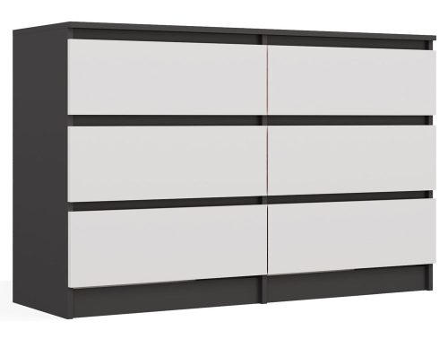 Aldabra M6 120 fiókos szekrény, 120x75x30 cm, antracit-fehér
