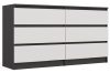 Aldabra M6 140 fiókos szekrény, 138x75x40 cm, antracit-fehér