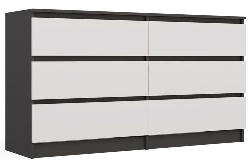 Aldabra M6 140 fiókos szekrény, 138x75x40 cm, antracit-fehér