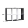 Aldabra Malax 2x3 polc, 110x75x30 cm, antracit-fehér