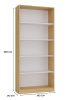 Aldabra R80 polcos szekrény, 80x182x30 cm, tölgy-fehér