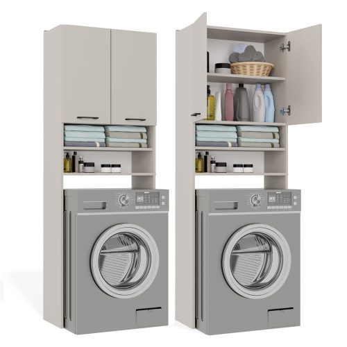 Aldabra Pola DK fürdőszobai mosógépszekrény, álló, 180x64x30, kasmír - bézs