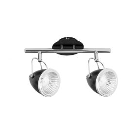   Aldabra Oliver mennyezeti lámpa GU10-es foglalat, 2 LED izzó, 5,5W fekete-króm