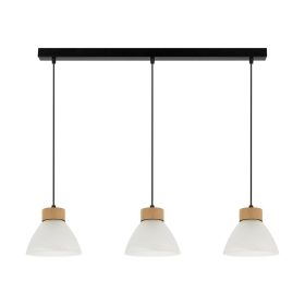   Aldabra Prahas függőlámpa E14-es foglalat, 2 izzós, 40W fekete-tölgy-fehér