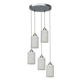   Aldabra Flowers függőlámpa E27-es foglalat, 5 izzós, 60W króm-fehér 