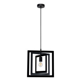   Aldabra Justyna függőlámpa E27-es foglalat, 1 izzós, 60W fekete, nagy méretű lámpa alakú búrával