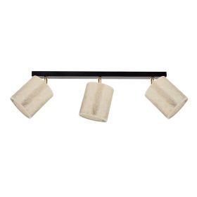   Aldabra Ora mennyezeti lámpa E27-es foglalat, 3 izzós, 25W fekete-aranysárga 