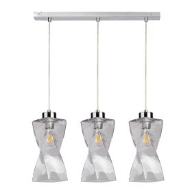   Aldabra Twist függőlámpa E27-es foglalat, 3 izzós, 25W króm-átlátszó 