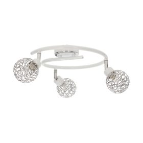   Aldabra Virgo mennyezeti lámpa LED G9-es foglalat, 3 izzós, 40W króm-fehér, kör alakú lámpatartóval