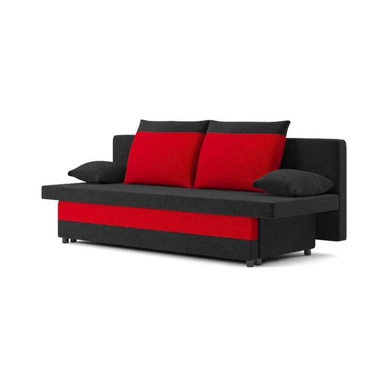 SONY kanapéágy, normál szövet, hab töltőanyag, szín - fekete / piros